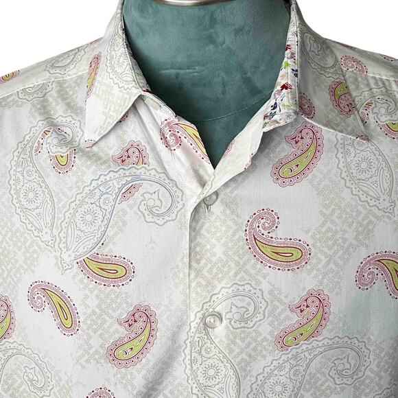 Men's Robert Graham Hendon Long Sleeve Shirt Multicolor Paisley Cotton Size 2XL - Picture 2 of 9
